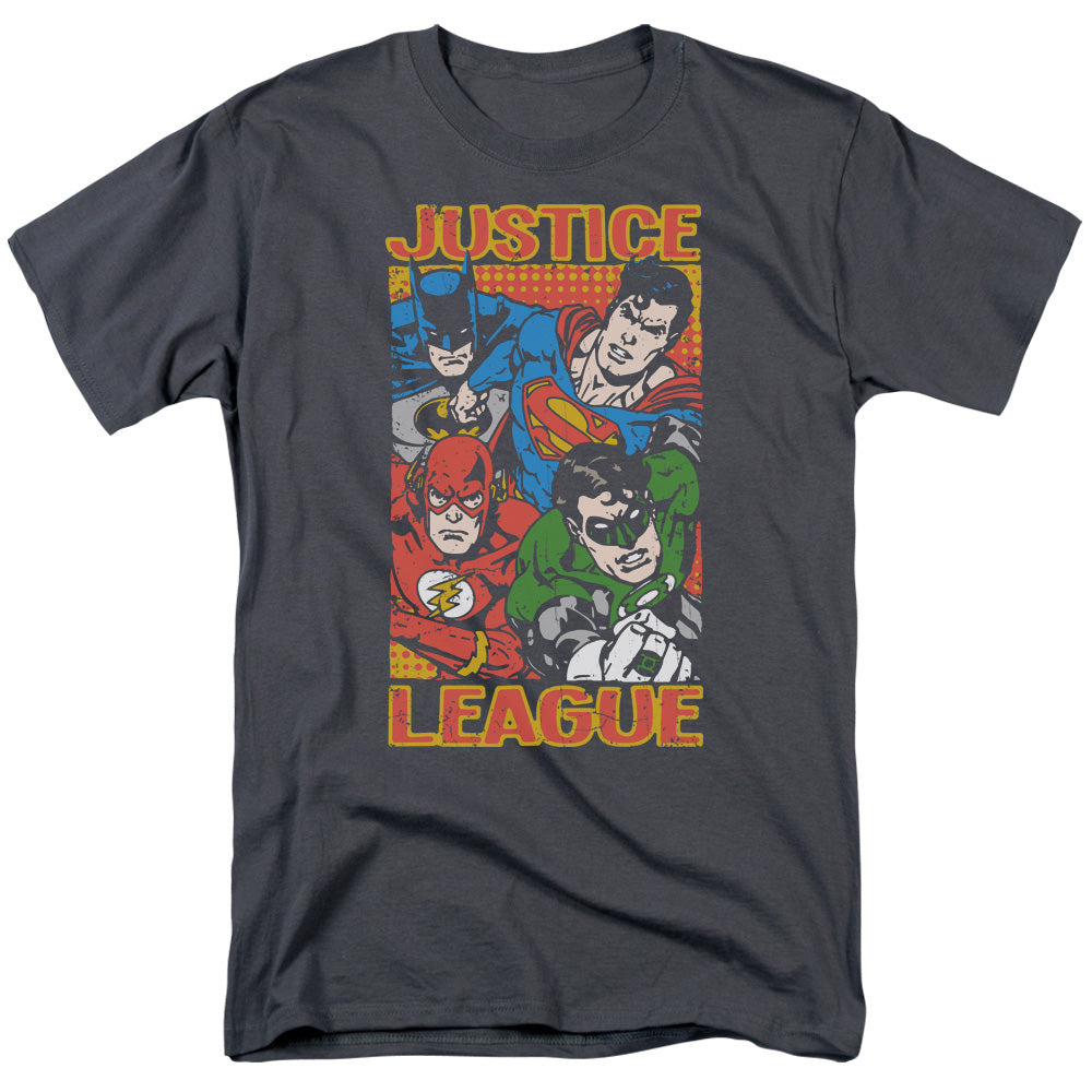 DC Comics - Justice League - Hero Mashup - Adult Unisex T-Shirt - Gray