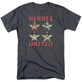 DC Comics - Justice League - United Stars - Adult Unisex T-Shirt - Gray