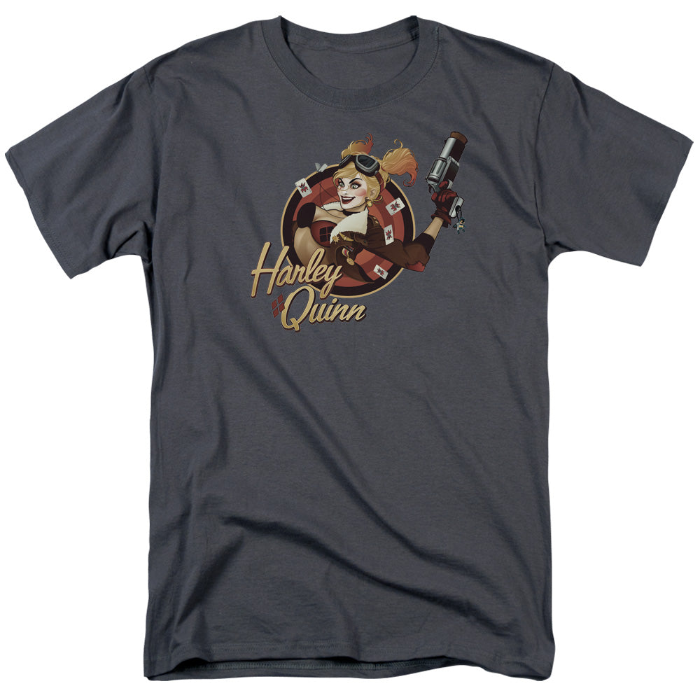 DC Comics - Justice League - Harley Bomber - Adult Unisex T-Shirt - Gray