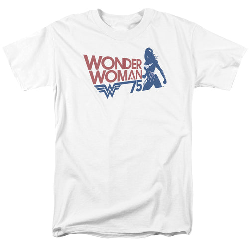 Justice League Wonder Woman 75 Years Silhouette Adult Unisex T-Shirt White