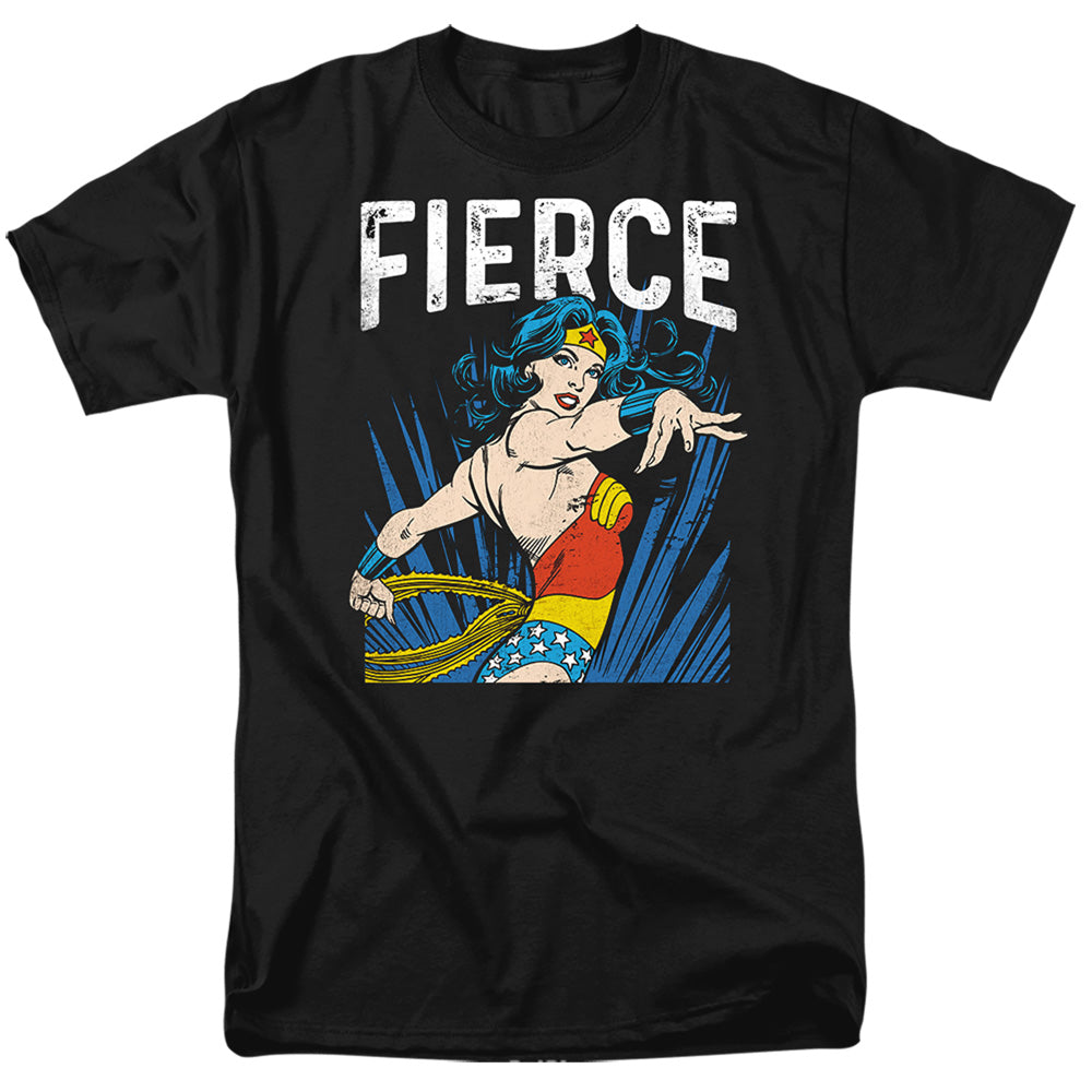 DC Comics - Justice League - Wonder Woman Fierce - Adult Unisex T-Shirt - Black