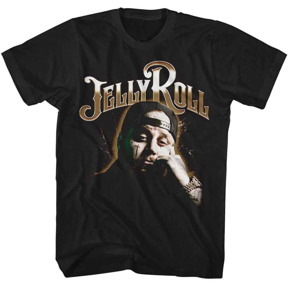 Jelly Roll - Thinker - American Classics - Front Print Black Solid Adult Short Sleeve T-Shirt