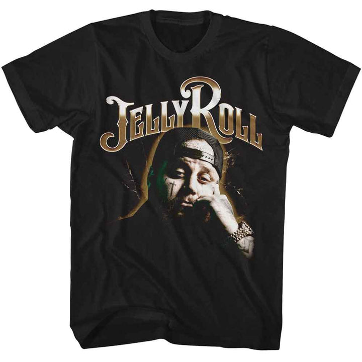 Jelly Roll - Thinker - American Classics - Front Print Black Solid Adult Short Sleeve T-Shirt