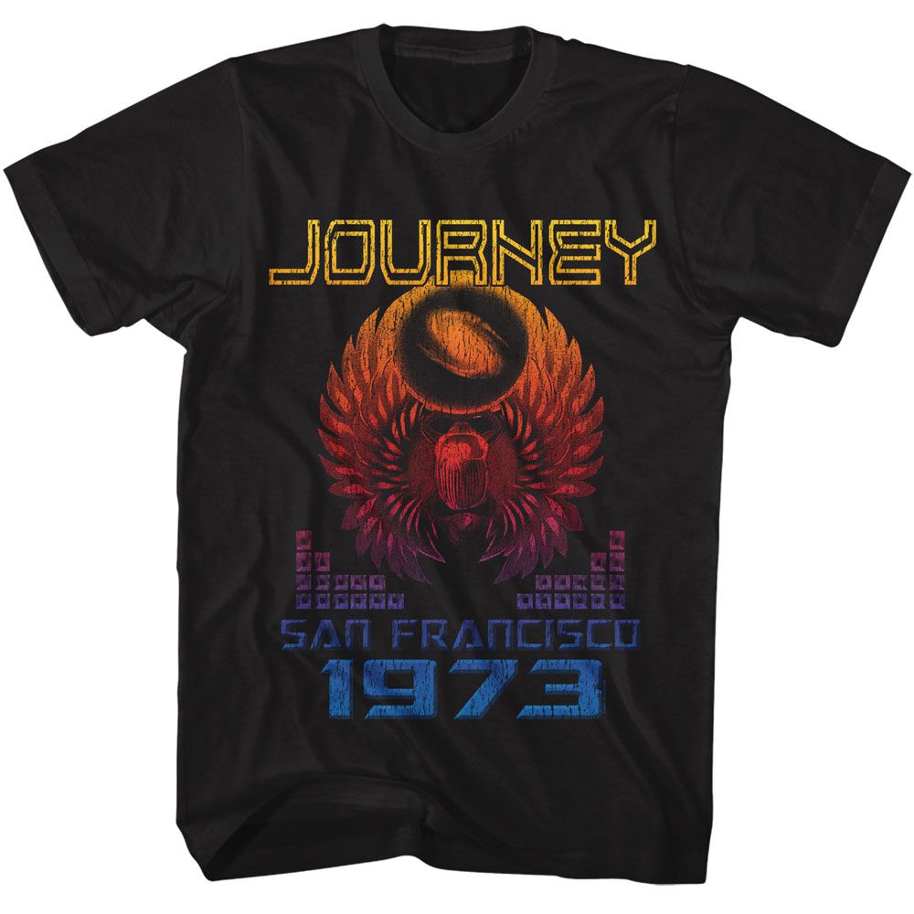Journey - San Fran 73 - American Classics - Solid Black Adult Short Sleeve T-Shirt