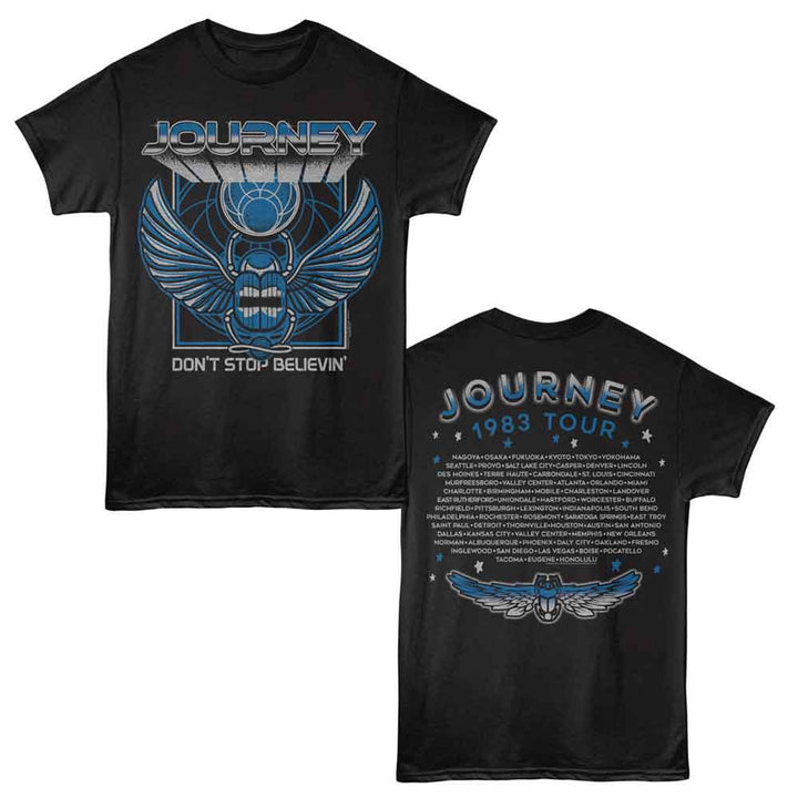 Journey - 3D Text Scarab - American Classics - 2-Sided Print Black Adult Short Sleeve T-Shirt