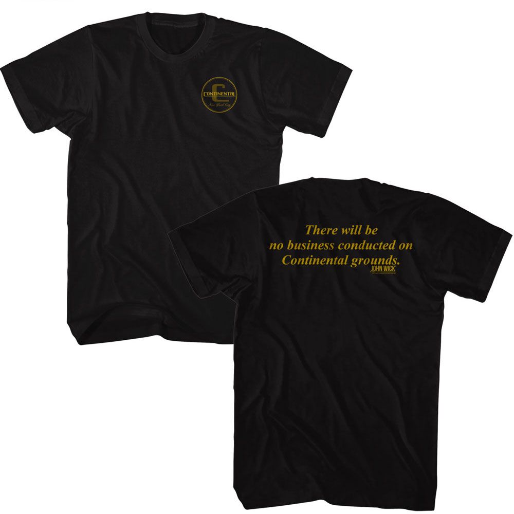 John Wick - Continental Locations - Officially Licensed 2-Sided Print Adult Short Sleeve T-Shirt