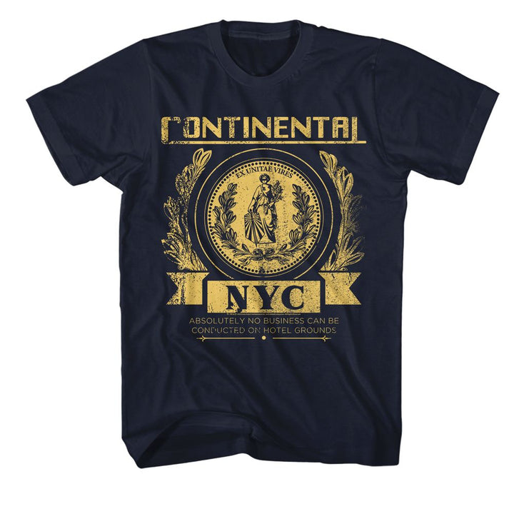 John Wick - Continental NYC - American Classics - Solid Blue Adult Short Sleeve T-Shirt