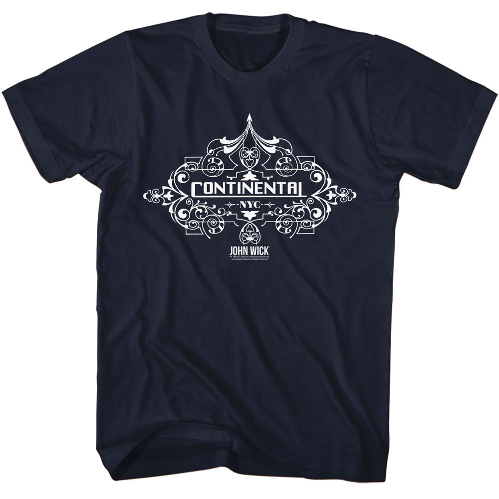 John Wick - Continental Fancy Badge - American Classics - Solid Blue Adult Short Sleeve T-Shirt