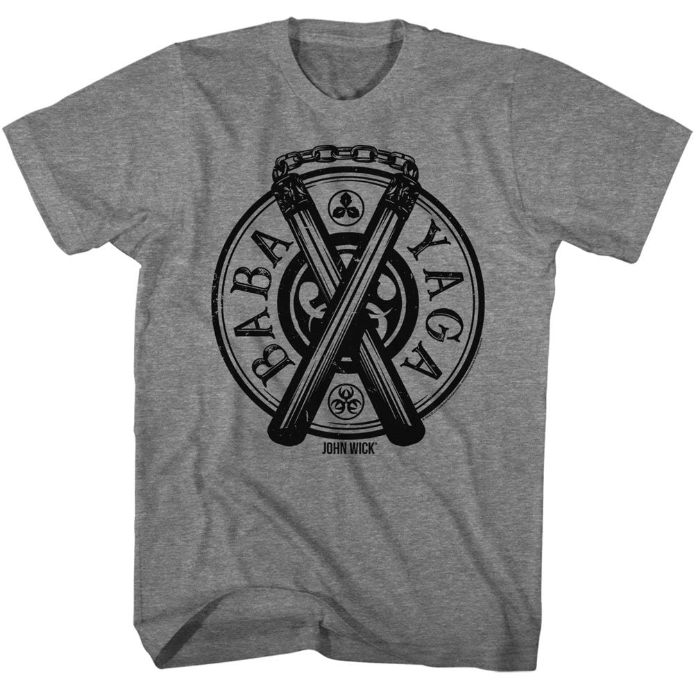 John Wick - Baba Yaga Badge - American Classics - Solid Gray Adult Short Sleeve T-Shirt