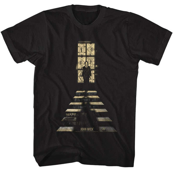 John Wick - Stained Glass Window - American Classics - Solid Black Adult Short Sleeve T-Shirt