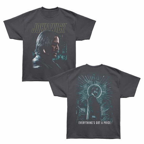 John Wick - Everything's Got A Price - Bronx Oversized Short Sleeve T-Shirt - Front & Back Print - Gray