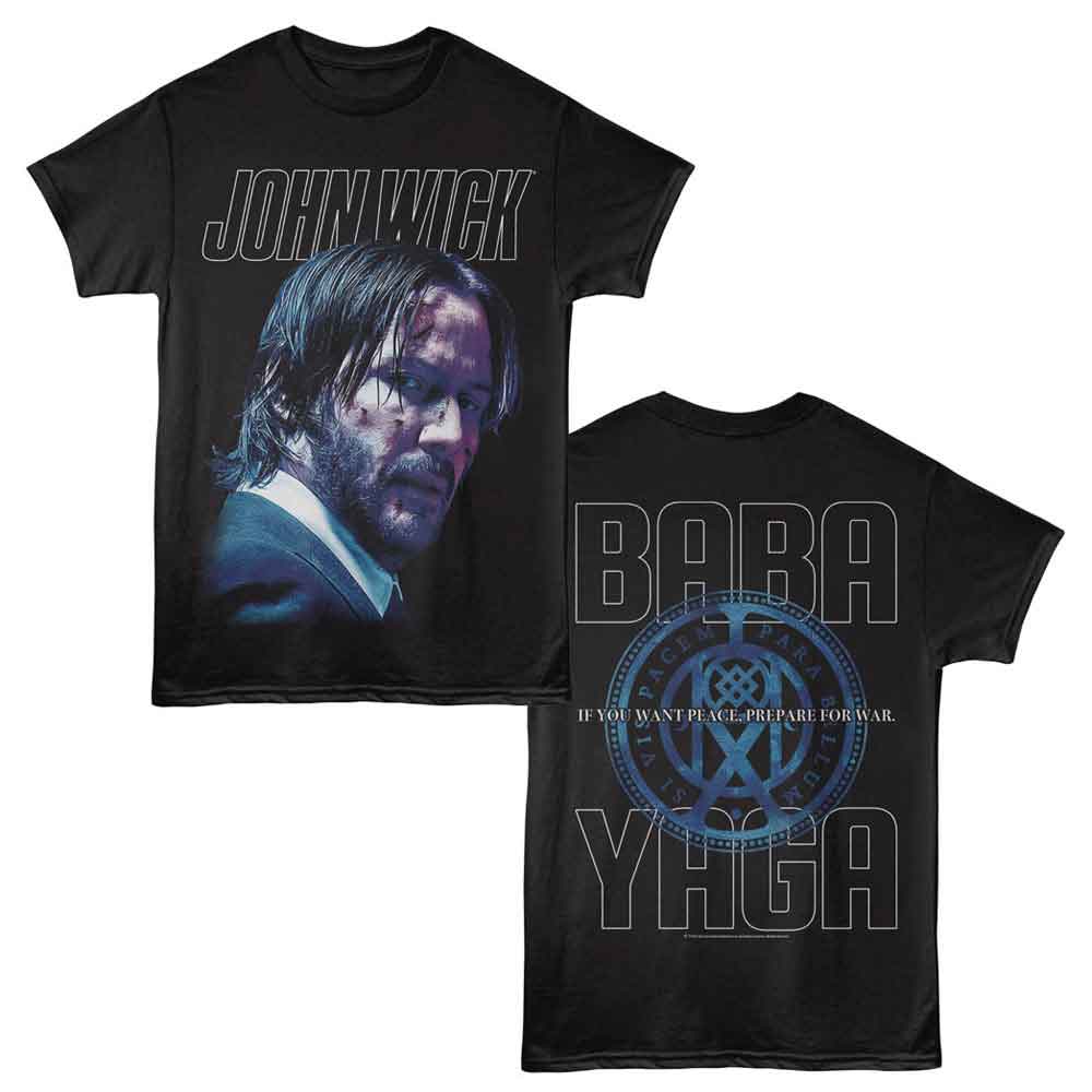 John Wick - If You Want Peace - American Classics - 2-Sided Print Black Adult Short Sleeve T-Shirt