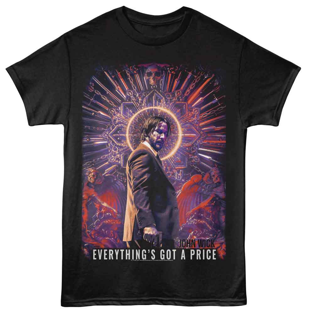 John Wick - Everythings Got A Price - Black - Front Print Solid Adult Unisex Short Sleeve T-Shirt