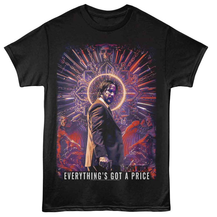 John Wick - Everythings Got A Price - Black - Front Print Solid Adult Unisex Short Sleeve T-Shirt