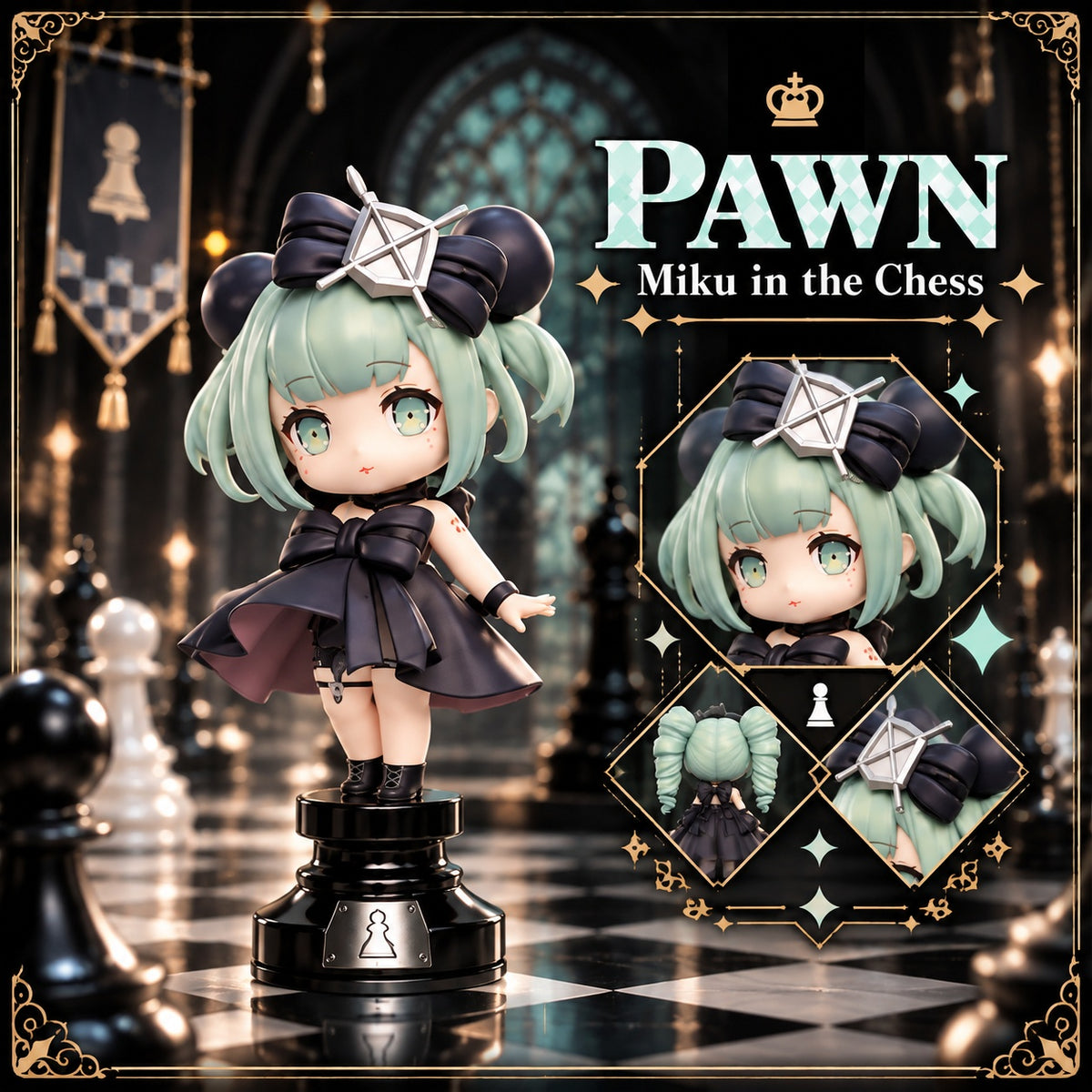 Tianwen Kadokawa - Hatsune Miku - Miku in the Chess Black Chess Blind Box