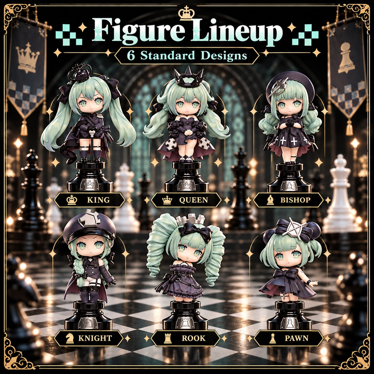 Tianwen Kadokawa - Hatsune Miku - Miku in the Chess Black Chess Blind Box