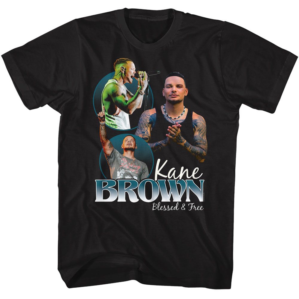 Kane Brown Blessed And Free Collage Officially Licensed Adult Short Sleeve T-Shirt