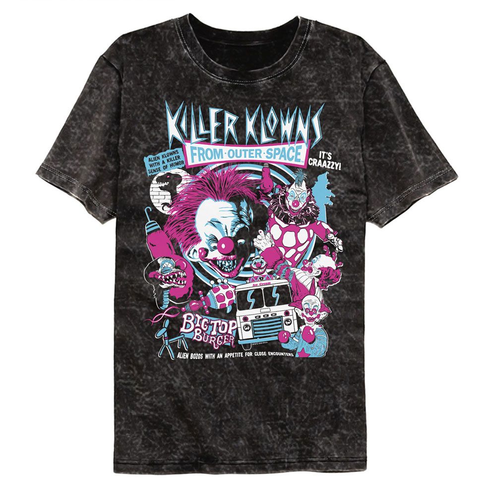 Killer Klowns Crazy Bunch Officially Licensed Adult Short Sleeve Mineral Wash T-Shirt