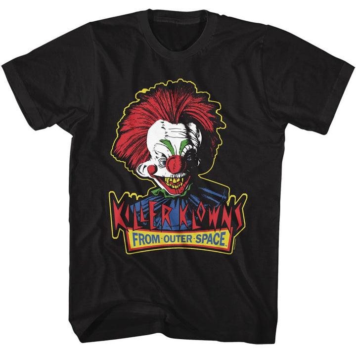 Killer Klowns From Outer Space - Head And Logo - American Classics - Solid Black Adult Short Sleeve T-Shirt