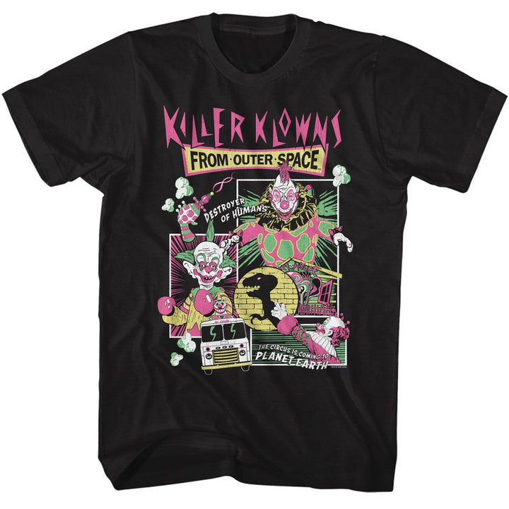 Killer Klowns From Outer Space - Comic Boxes - American Classics - Solid Black Adult Short Sleeve T-Shirt
