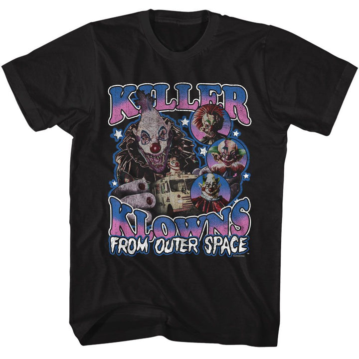 Killer Klowns From Outer Space - Collage - American Classics - Solid Black Adult Short Sleeve T-Shirt