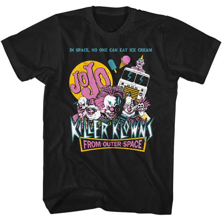 Killer Klowns From Outer Space - In Space No Ice Cream - American Classics - Solid Black Adult Short Sleeve T-Shirt