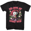 Killer Klowns From Outer Space - Heart Pop - American Classics - Solid Black Adult Short Sleeve T-Shirt