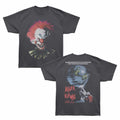 Killer Klowns - Head - Bronx Oversized Short Sleeve T-Shirt - Front & Back Print - Gray