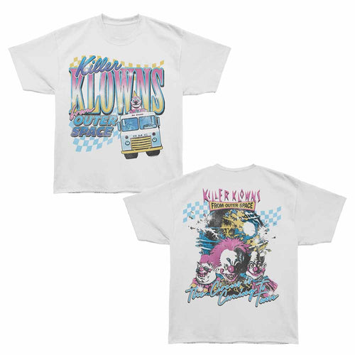 Killer Klowns - Ice Cream Pastel - Bronx Oversized Short Sleeve T-Shirt - Front & Back Print - White