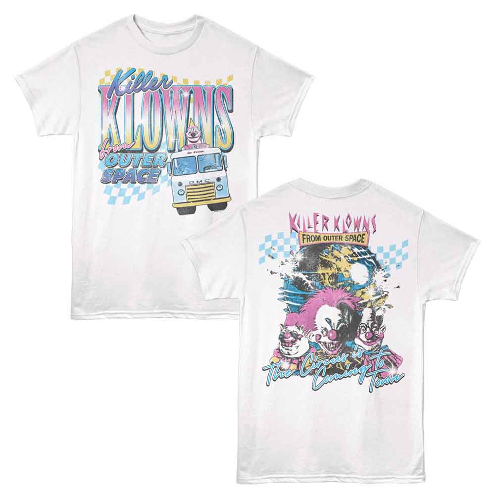 Killer Klowns From Outer Space - Ice Cream Pastel - 2-Sided Print Adult Short Sleeve Solid T-Shirt - White