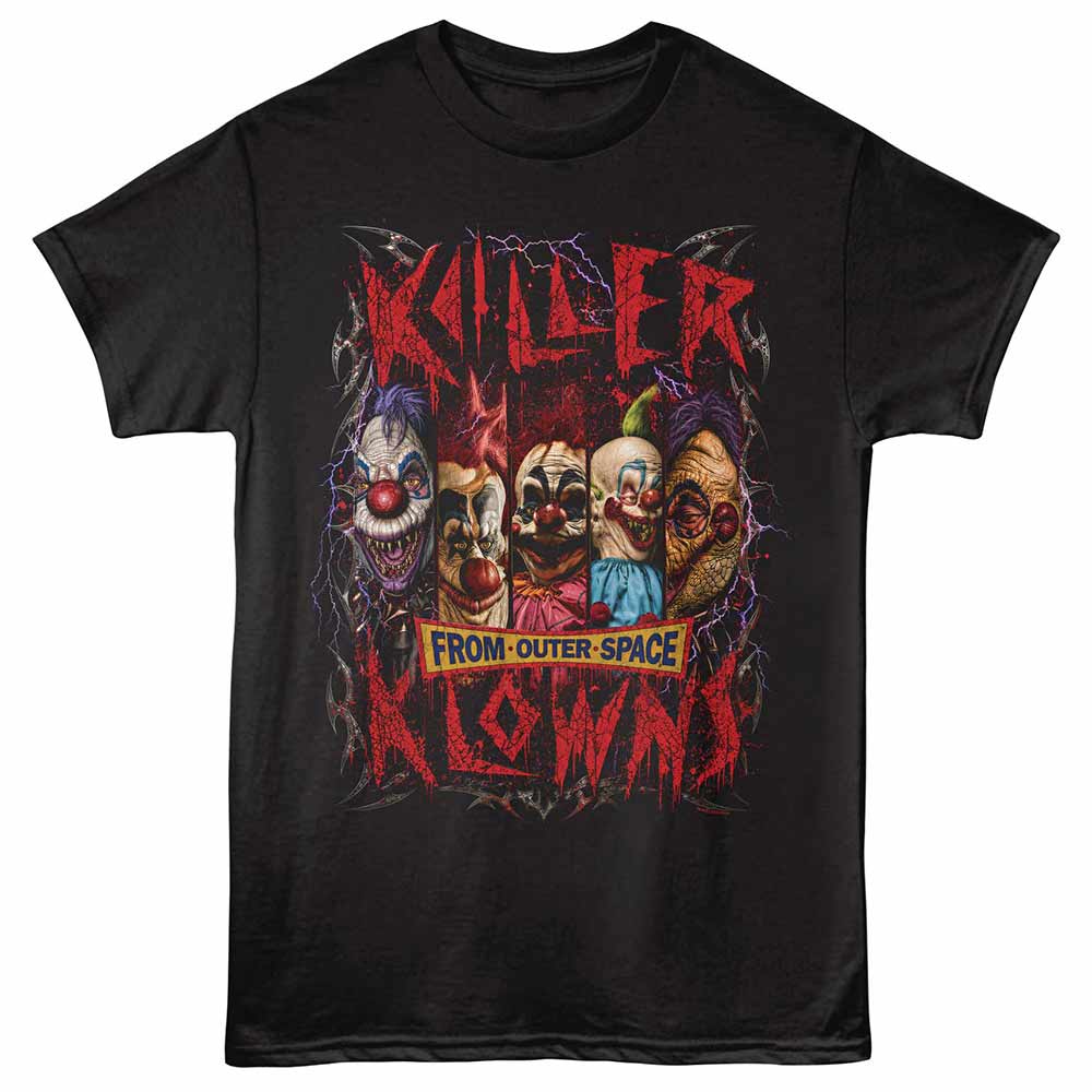 Killer Klowns - Panels - Adult Unisex Short Sleeve T-Shirt - Black