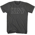KISS - Outline - American Classics - Solid Gray Adult Short Sleeve T-Shirt