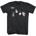 KISS - Heads - American Classics - Heather Black Adult Short Sleeve T-Shirt