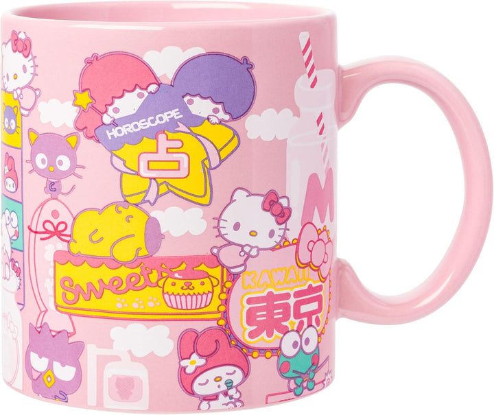 Sanrio Hello Kitty and Friends Kawaii Tokyo Theme Ceramic Mug 20 Ounces