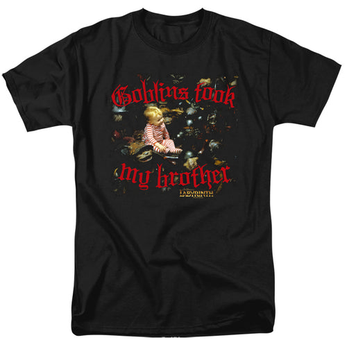 Labyrinth - Goblins Took My Brother - Adult Unisex Short Sleeve T-Shirt - Black