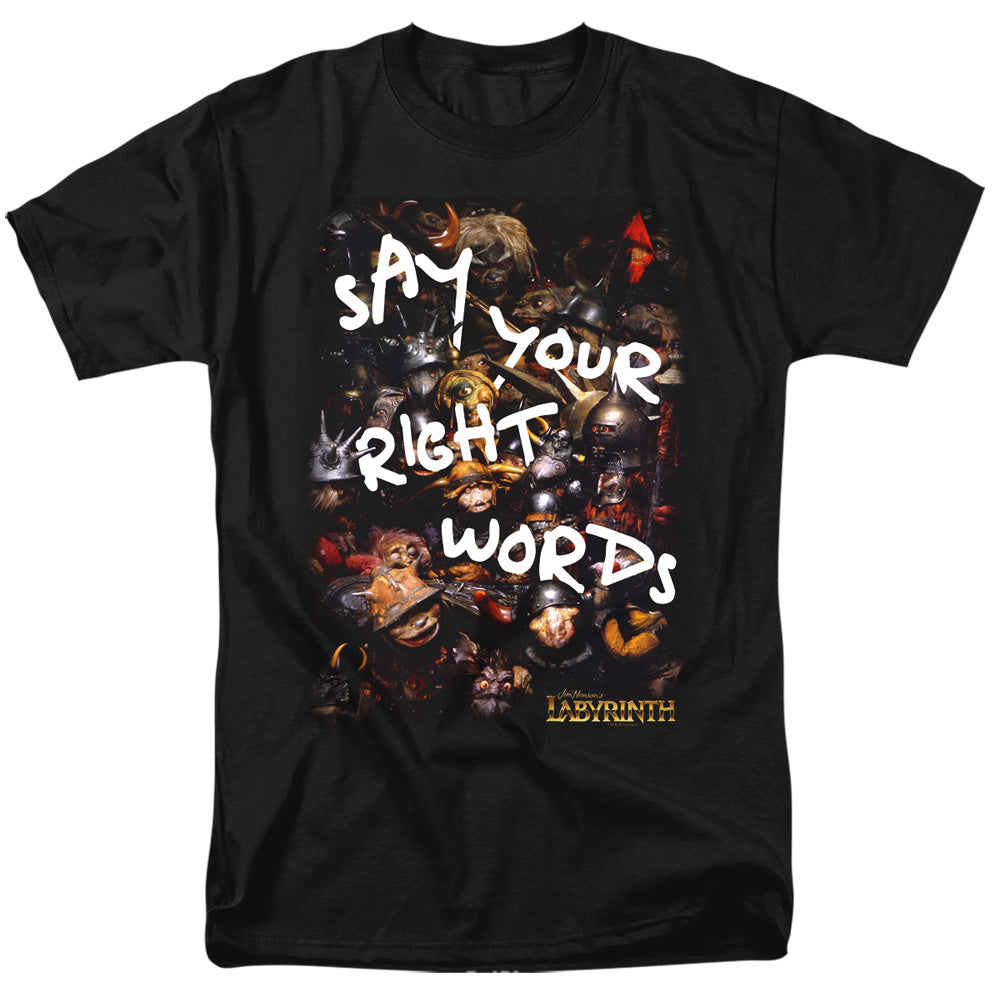 Labyrinth - Right Words - Adult Unisex Short Sleeve T-Shirt - Black