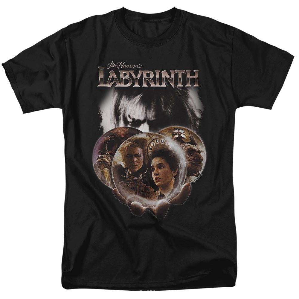 Labyrinth - Globes - Adult Unisex Short Sleeve T-Shirt - Black