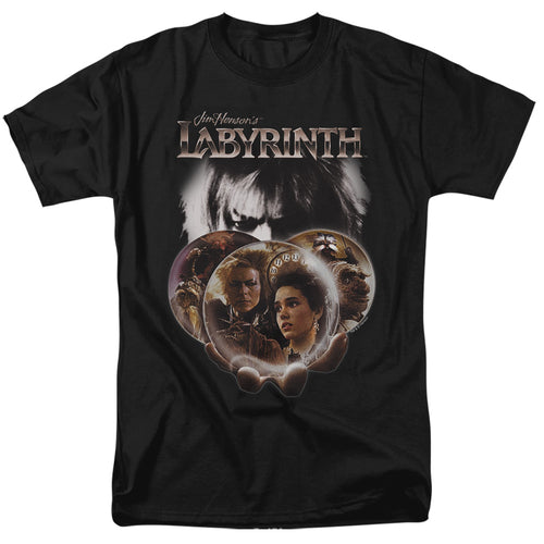 Labyrinth - Globes - Adult Unisex Short Sleeve T-Shirt - Black