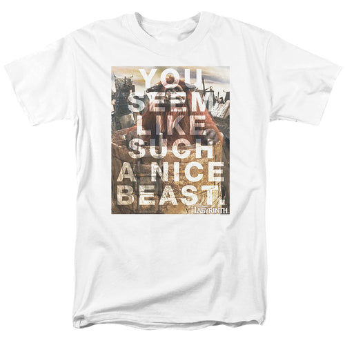 Labyrinth - Nice Beast - Adult Unisex Short Sleeve T-Shirt - White