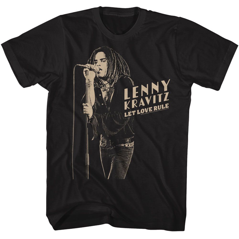 Lenny Kravitz Stark Microphone Officially Licensed Adult Short Sleeve T-Shirt