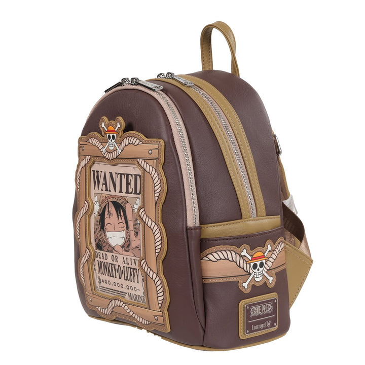 Loungefly One Piece Wanted Dead or Alive Monkey D. Luffy Mini-Backpack Entertainment Earth Exclusive