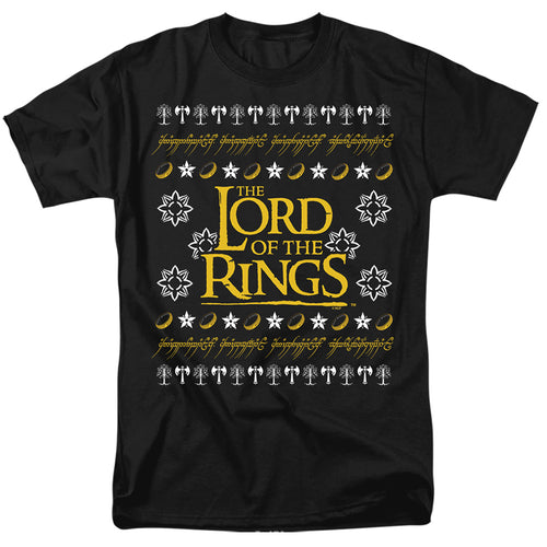 The Lord Of The Rings - Ugly Christmas Logo - Adult Unisex T-Shirt - Black