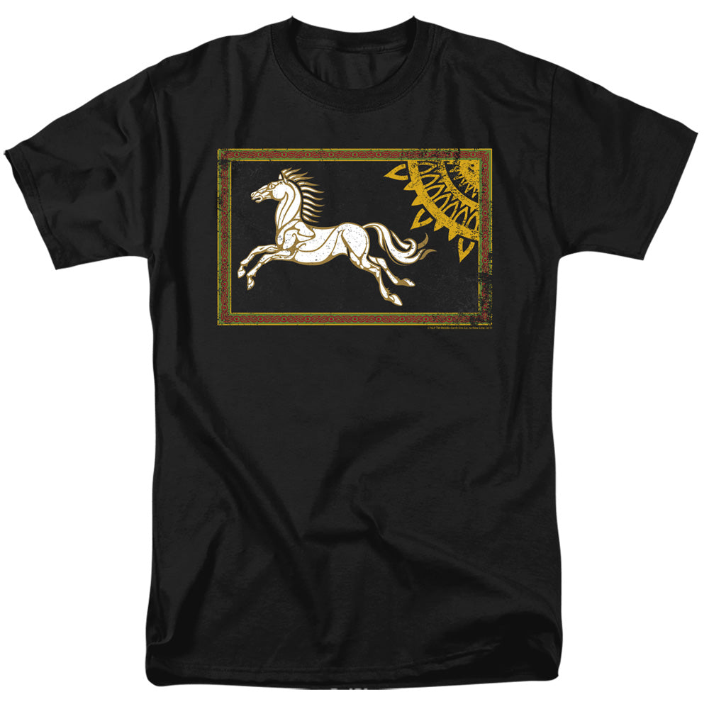 The Lord Of The Rings - Rohan Banner - Adult Unisex Short Sleeve T-Shirt - Gray