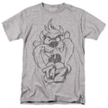 Looney Tunes - Faded Taz - Adult Unisex Short Sleeve T-Shirt - Gray