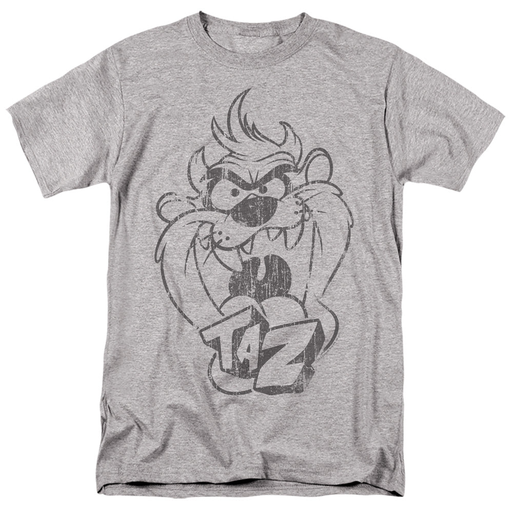 Looney Tunes - Faded Taz - Adult Unisex Short Sleeve T-Shirt - Gray