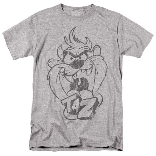 Looney Tunes - Faded Taz - Adult Unisex Short Sleeve T-Shirt - Gray