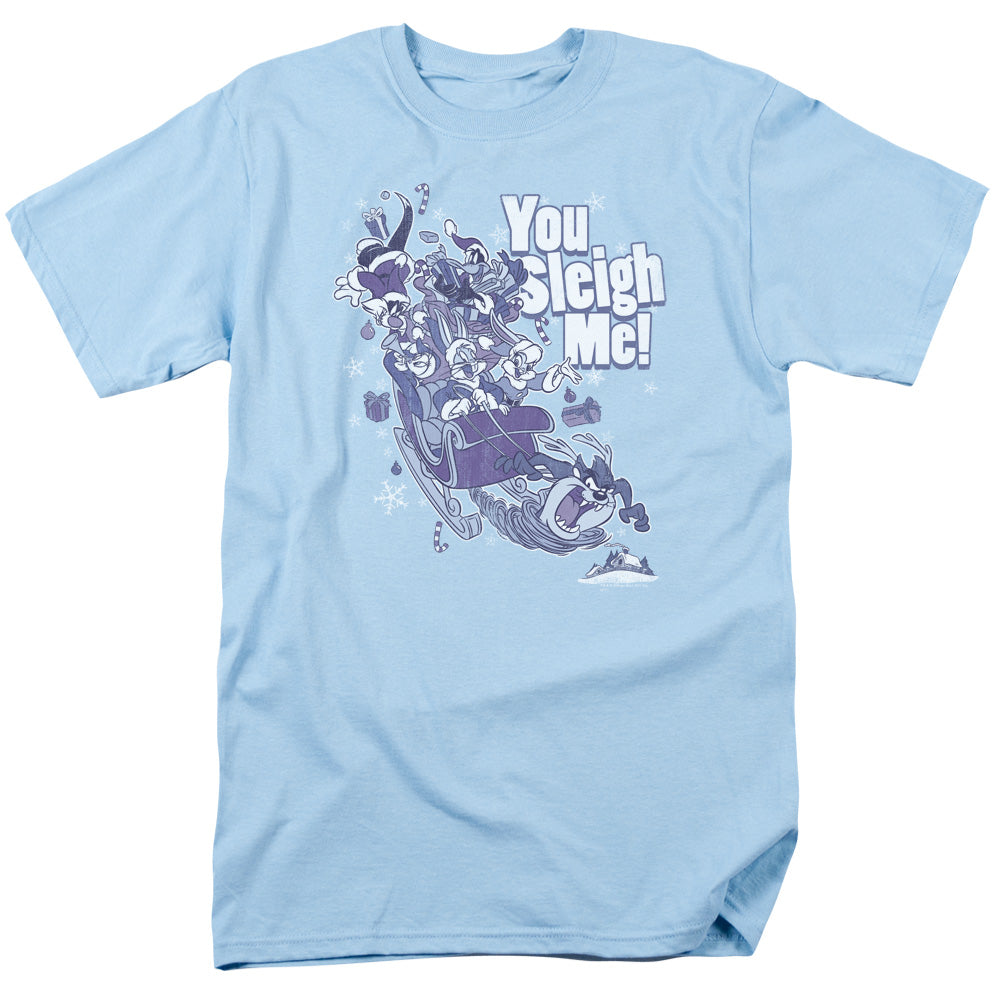 Looney Tunes - You Sleigh Me - Adult Unisex Short Sleeve T-Shirt - Blue