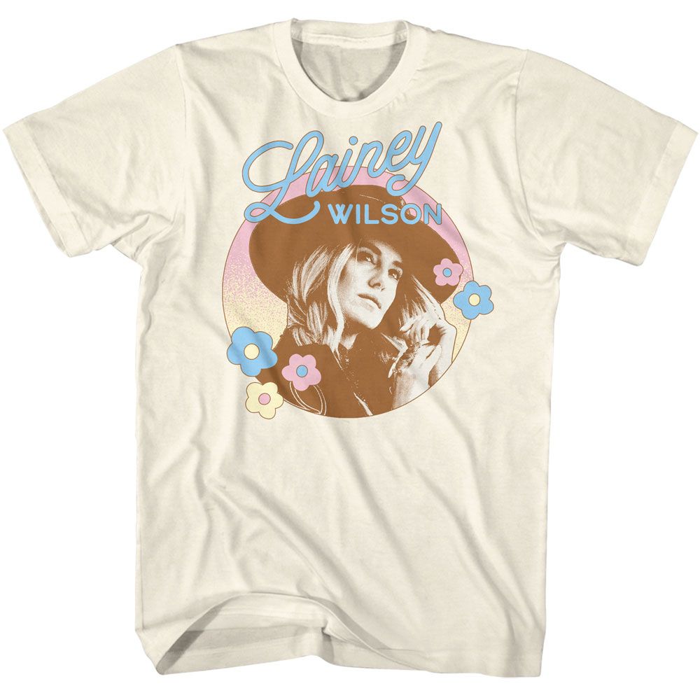 Lainey Wilson - Flower Circle - American Classics - Solid Off-White Adult Short Sleeve T-Shirt