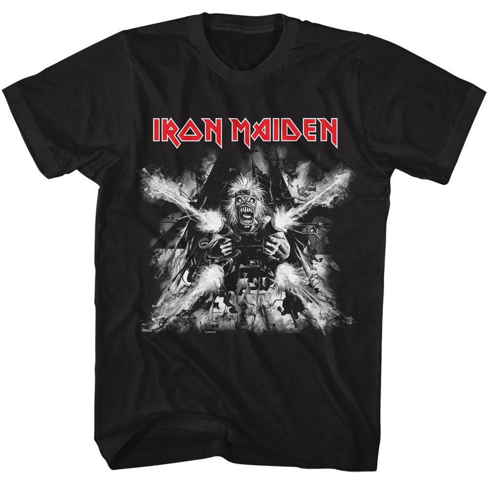 Iron Maiden - Tailgunner - American Classics - Solid Black Adult Short Sleeve T-Shirt
