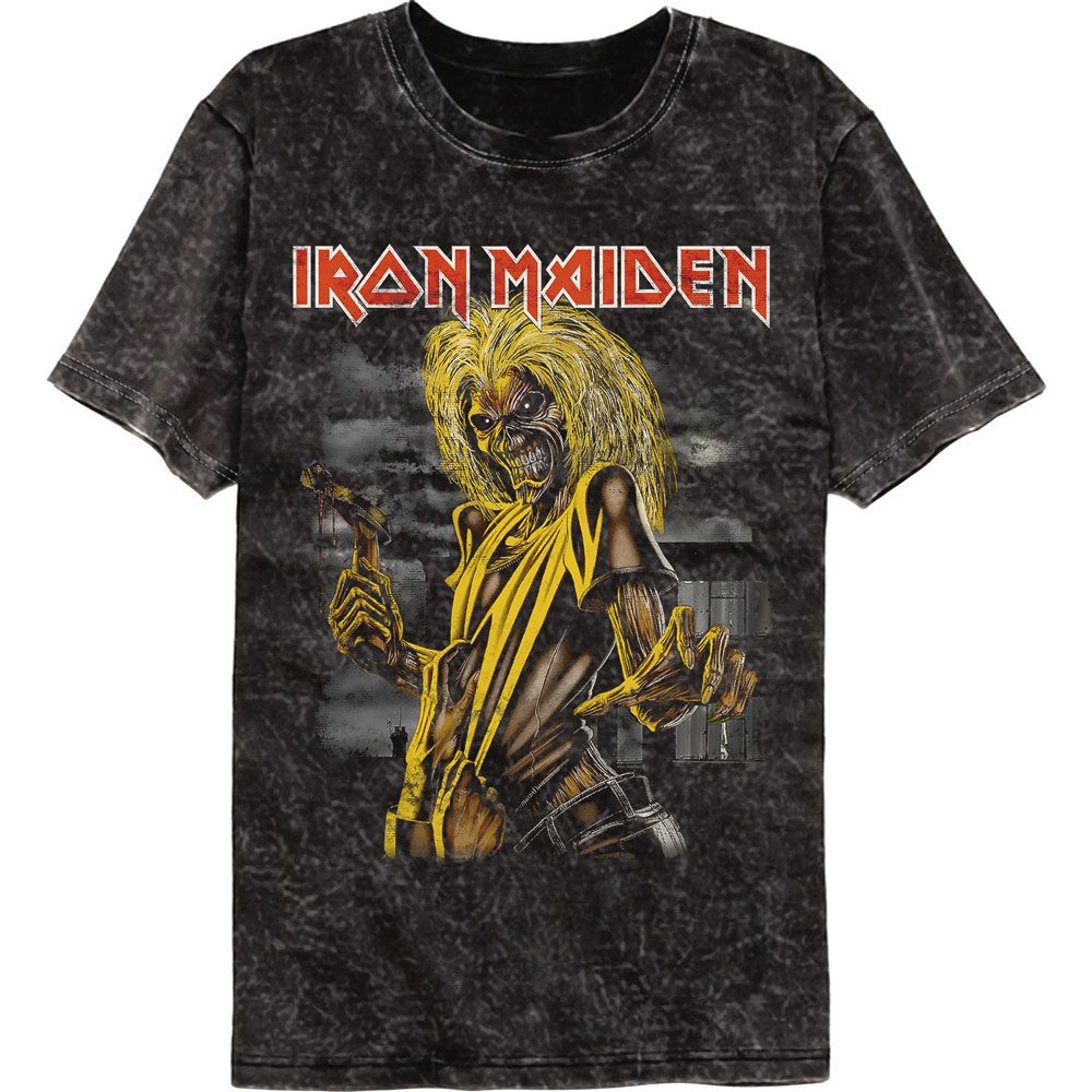 Iron Maiden Killers Cover Officially Licensed Adult Short Sleeve Mineral Wash T-Shirt